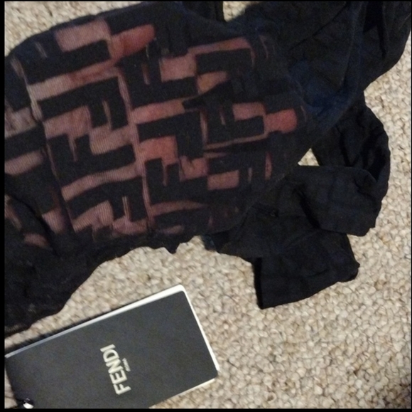 Authentic Fendi tights F black size lll new - Picture 3 of 9